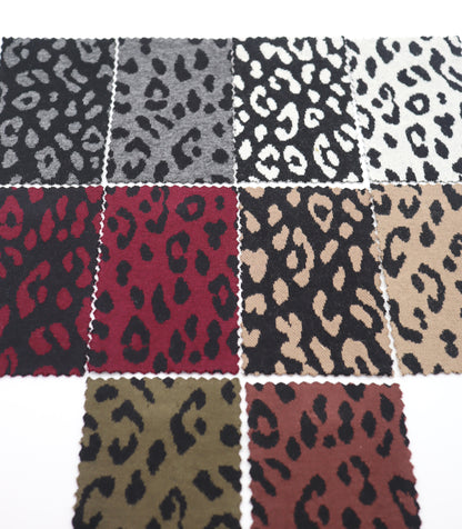 【25SS-359】ヒョウ柄ジャガード二重織りニット　/0.5ｙあたり = ～ 880円