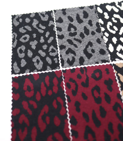 【25SS-359】ヒョウ柄ジャガード二重織りニット　/0.5ｙあたり = ～ 880円