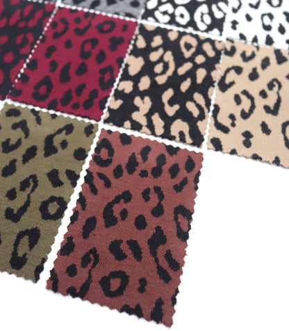 【25SS-359】ヒョウ柄ジャガード二重織りニット　/0.5ｙあたり = ～ 880円