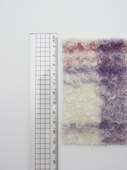 【25SS-156】くるくる起毛チェックニットメルトン　/0.5ｙあたり = ～1050円