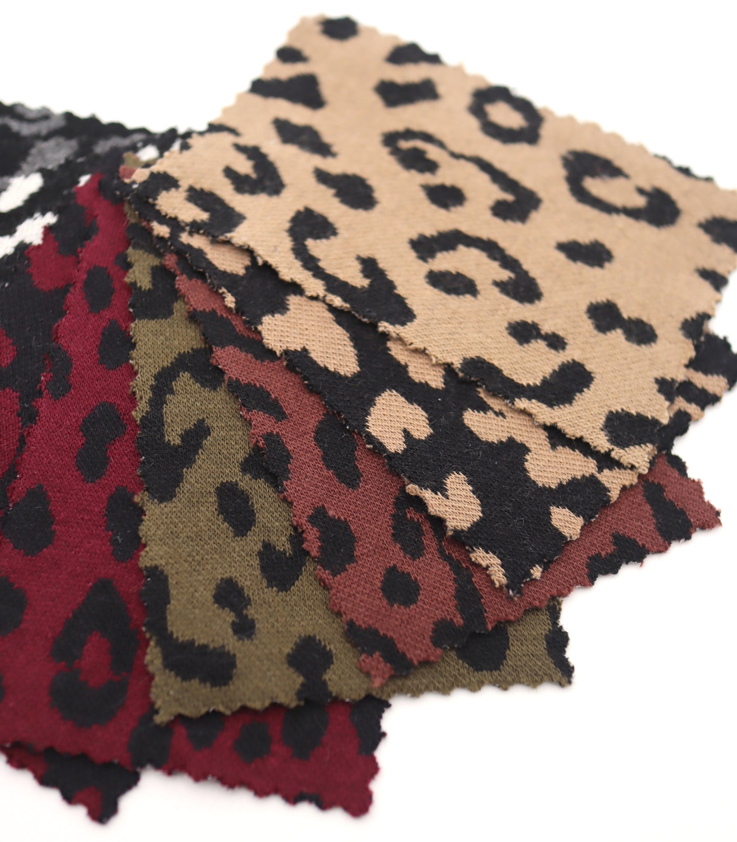 【25SS-359】ヒョウ柄ジャガード二重織りニット　/0.5ｙあたり = ～ 880円