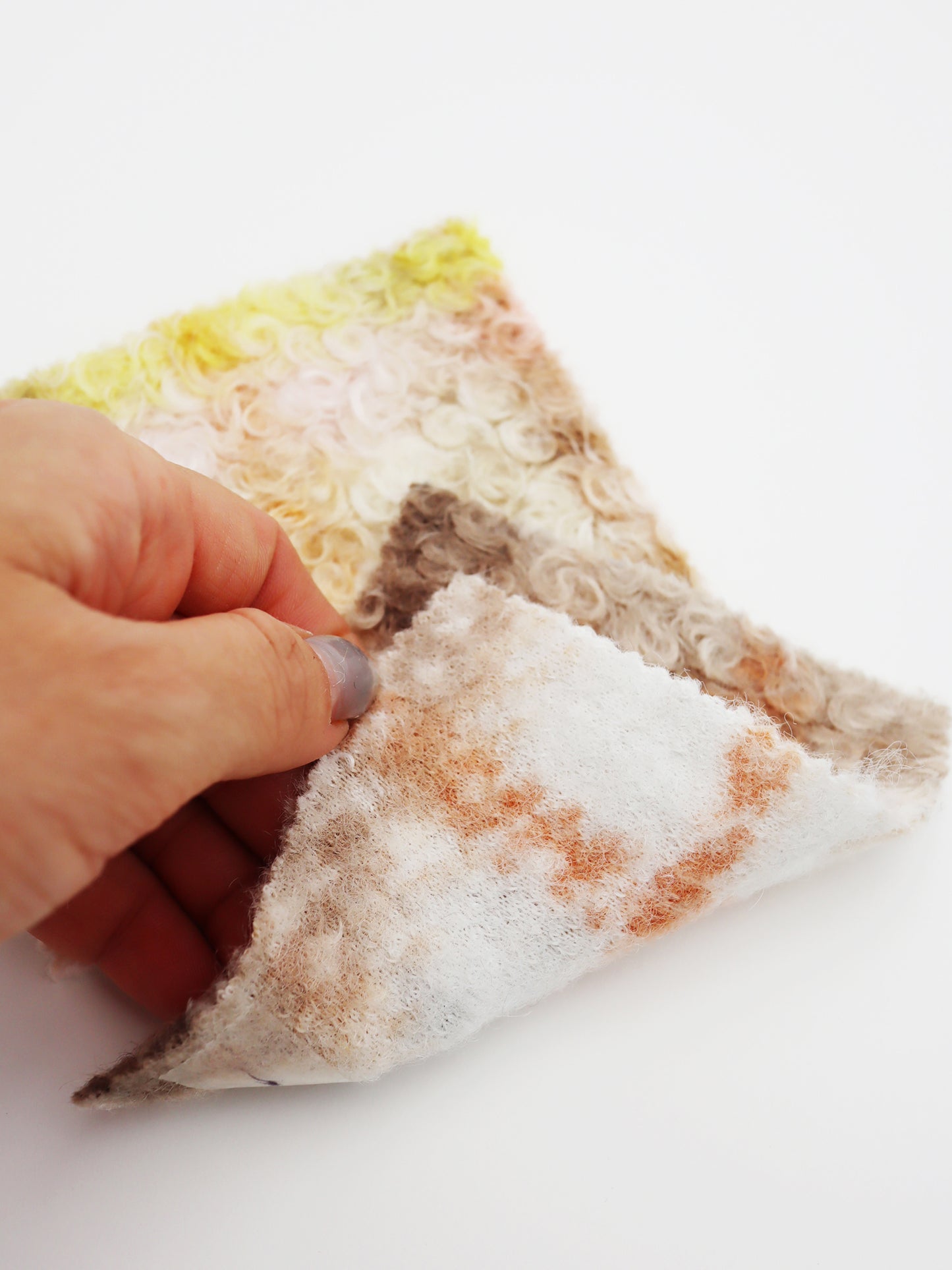 【25SS-155】くるくる起毛チェックニットメルトン　/0.5ｙあたり = ～1015円