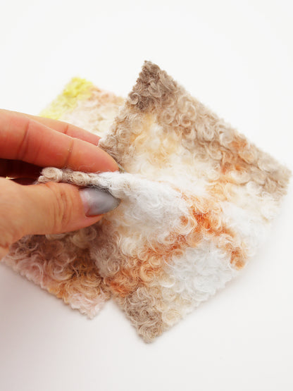 【25SS-155】くるくる起毛チェックニットメルトン　/0.5ｙあたり = ～1015円