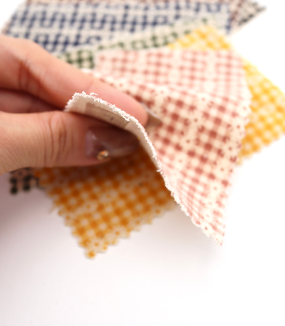 【25SS-129】小花ストライプ×ギンガムチェックプリントコーデュロイ　/0.5ｙあたり=～860円