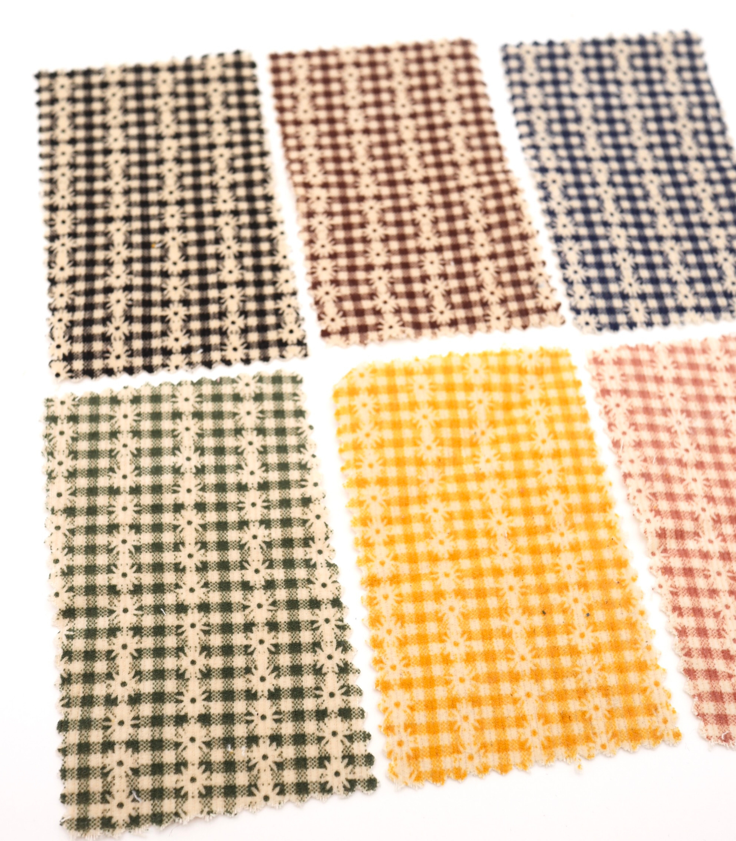 【25SS-129】小花ストライプ×ギンガムチェックプリントコーデュロイ　/0.5ｙあたり=～860円