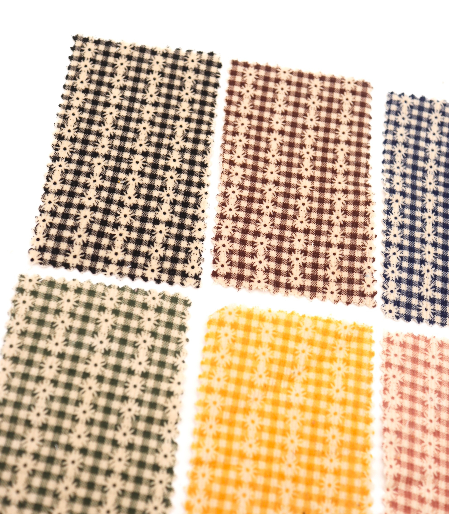 【25SS-129】小花ストライプ×ギンガムチェックプリントコーデュロイ　/0.5ｙあたり=～860円