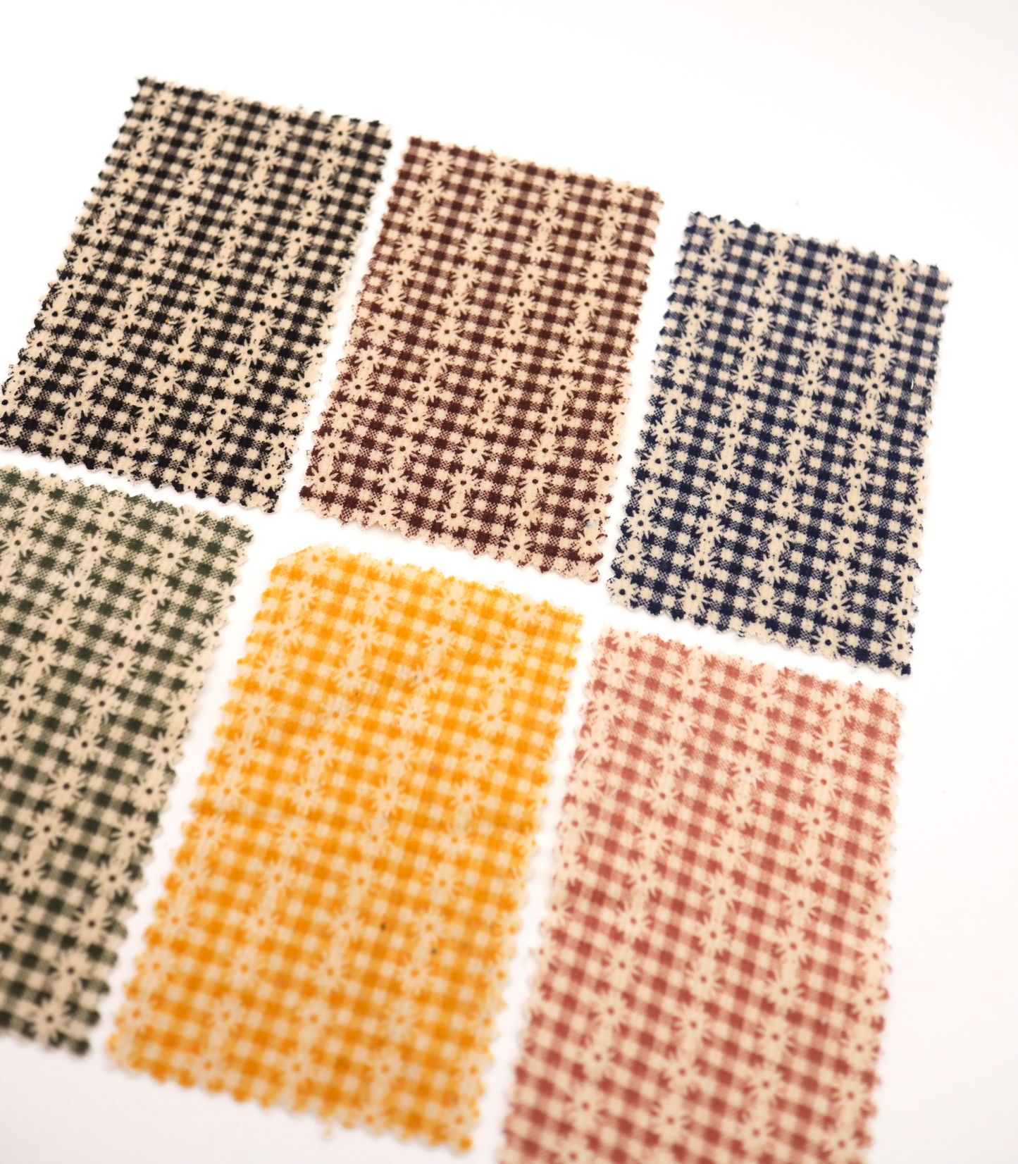 【25SS-129】小花ストライプ×ギンガムチェックプリントコーデュロイ　/0.5ｙあたり=～860円