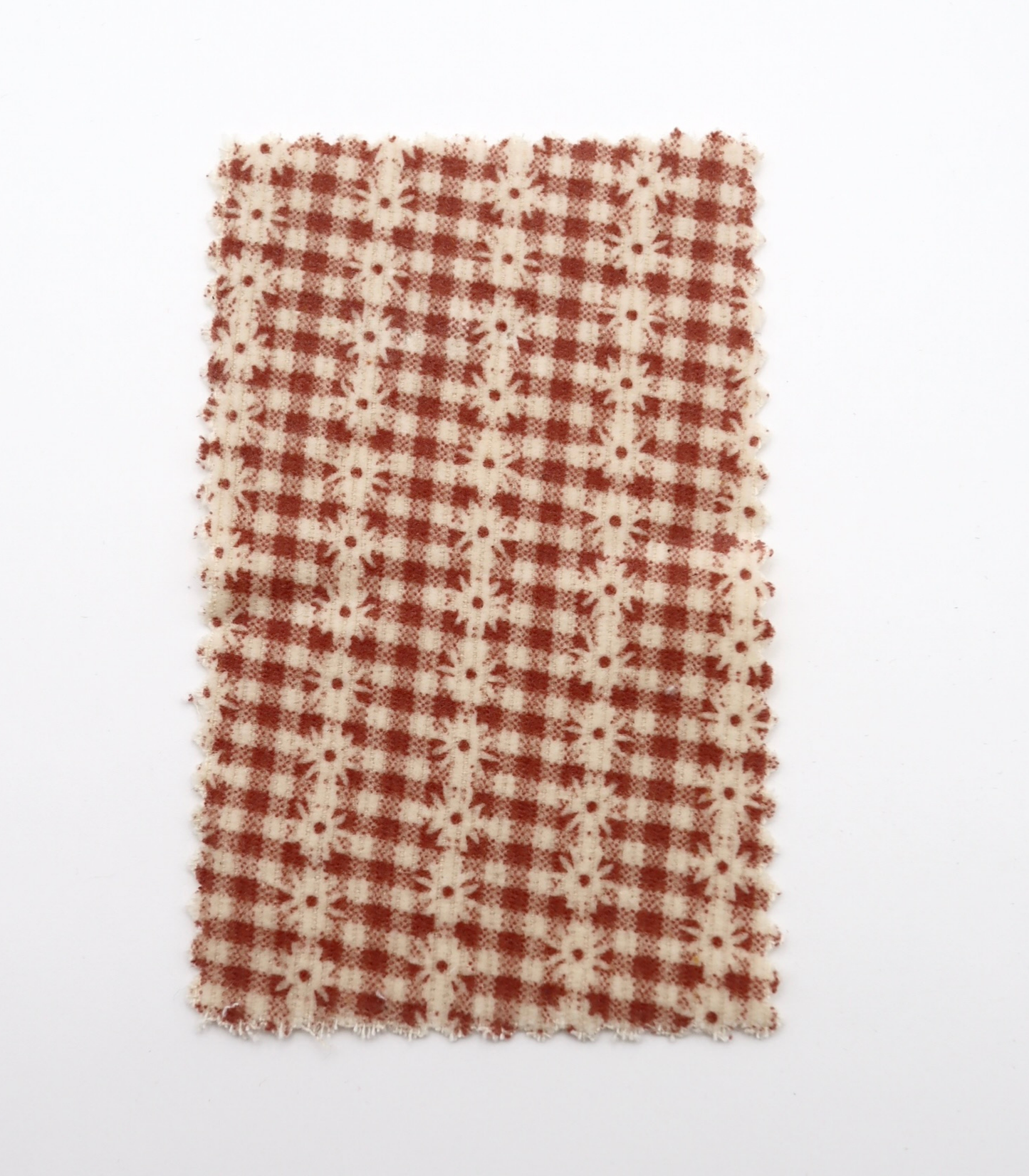 【25SS-129】小花ストライプ×ギンガムチェックプリントコーデュロイ　/0.5ｙあたり=～860円