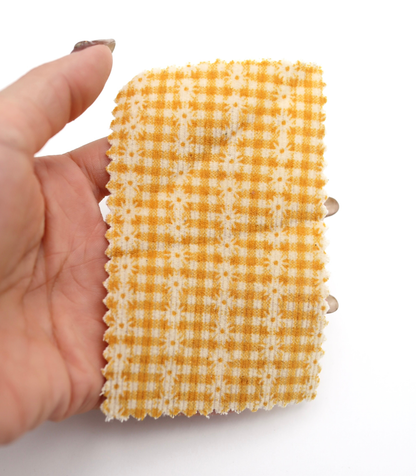 【25SS-129】小花ストライプ×ギンガムチェックプリントコーデュロイ　/0.5ｙあたり=～860円