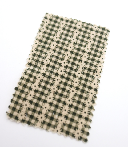 【25SS-129】小花ストライプ×ギンガムチェックプリントコーデュロイ　/0.5ｙあたり=～860円