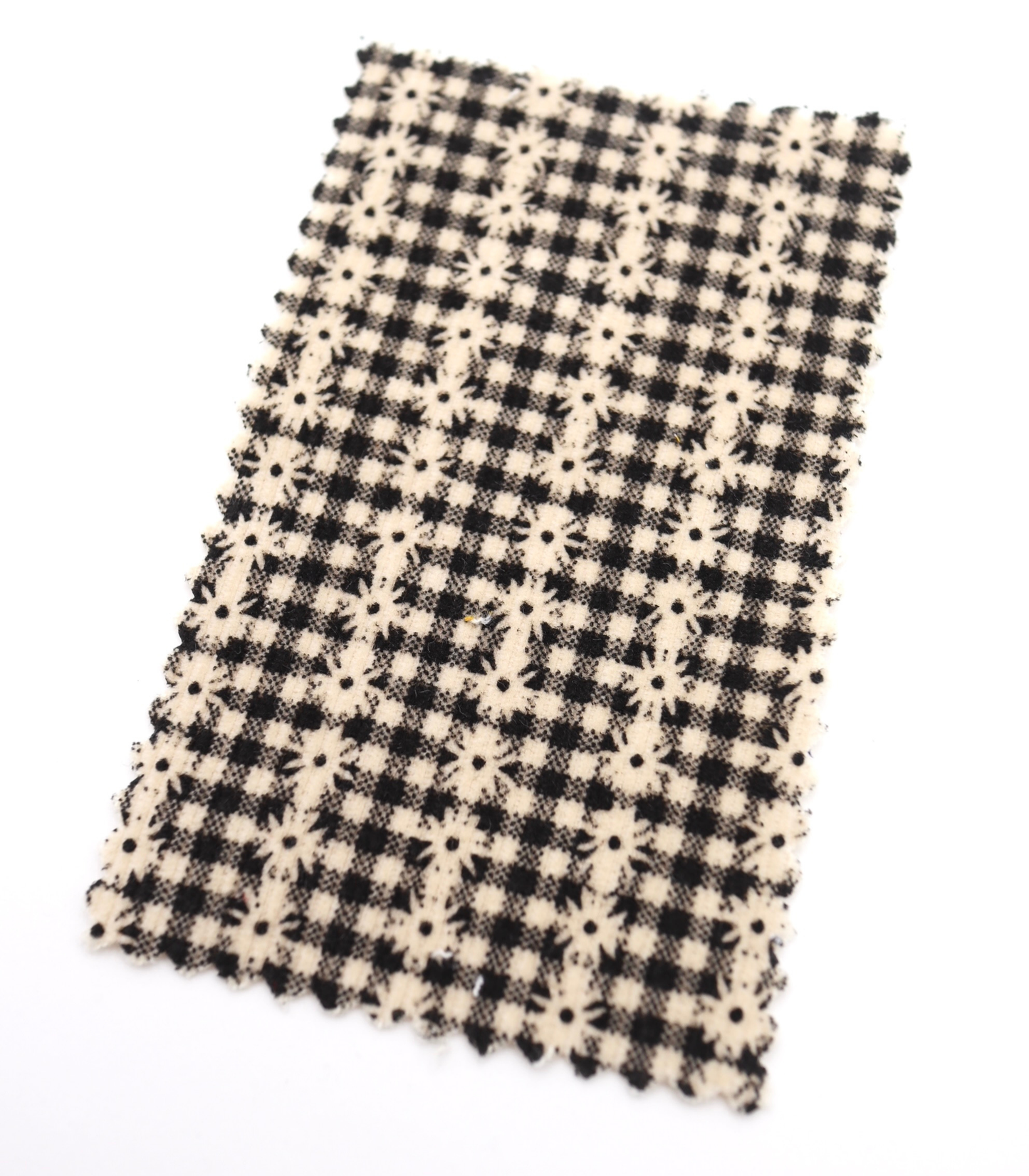 【25SS-129】小花ストライプ×ギンガムチェックプリントコーデュロイ　/0.5ｙあたり=～860円