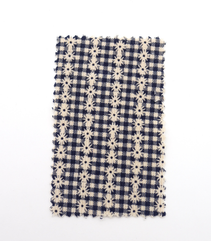 【25SS-129】小花ストライプ×ギンガムチェックプリントコーデュロイ　/0.5ｙあたり=～860円