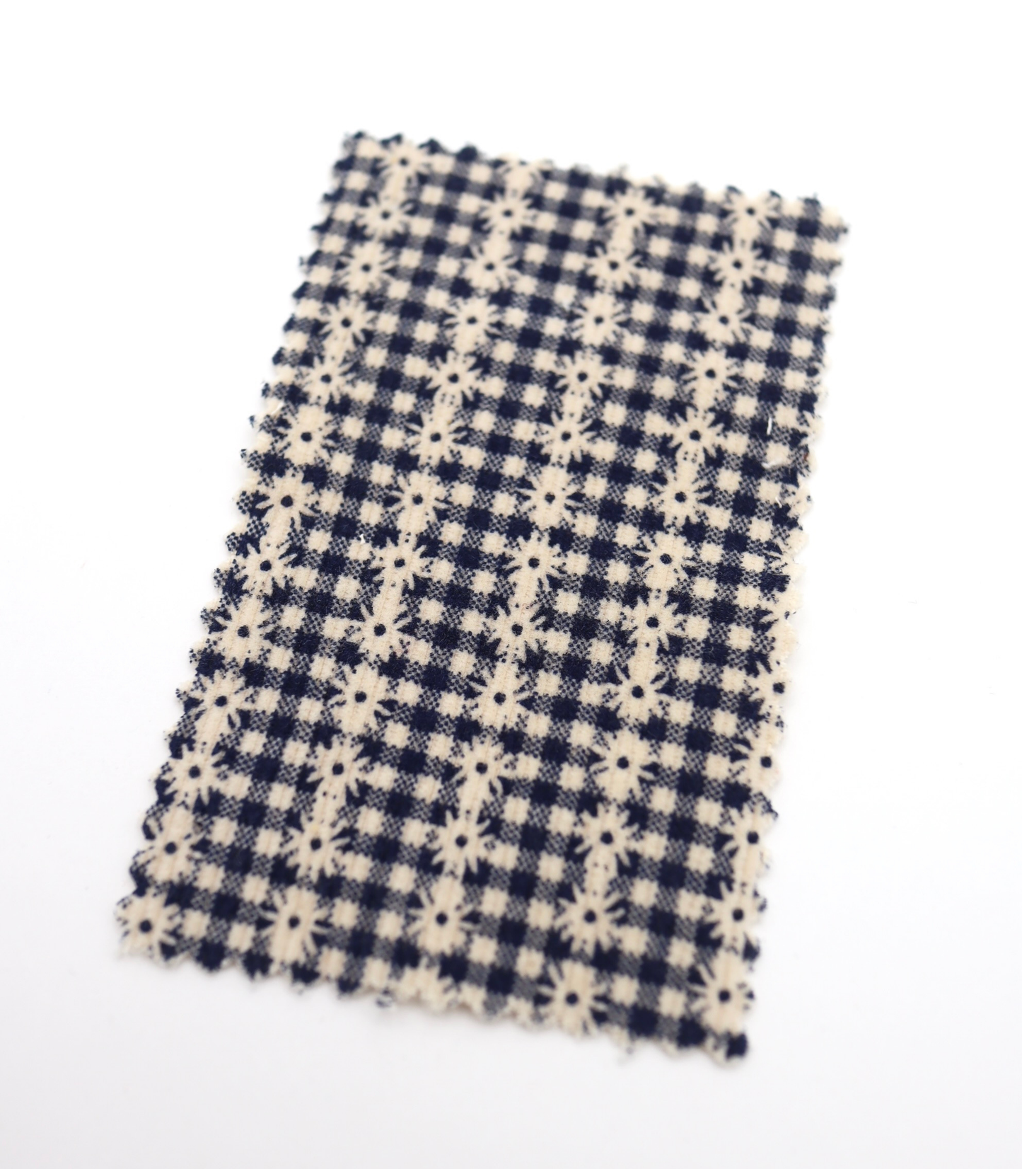 【25SS-129】小花ストライプ×ギンガムチェックプリントコーデュロイ　/0.5ｙあたり=～860円