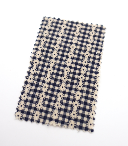 【25SS-129】小花ストライプ×ギンガムチェックプリントコーデュロイ　/0.5ｙあたり=～860円