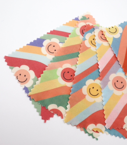 【25SS-119】レインボー×レトロフラワープリントコーデュロイ　/0.5ｙあたり=～880円