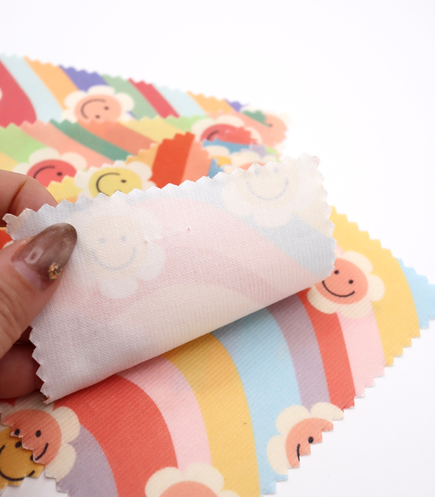 【25SS-119】レインボー×レトロフラワープリントコーデュロイ　/0.5ｙあたり=～880円