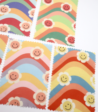 【25SS-119】レインボー×レトロフラワープリントコーデュロイ　/0.5ｙあたり=～880円