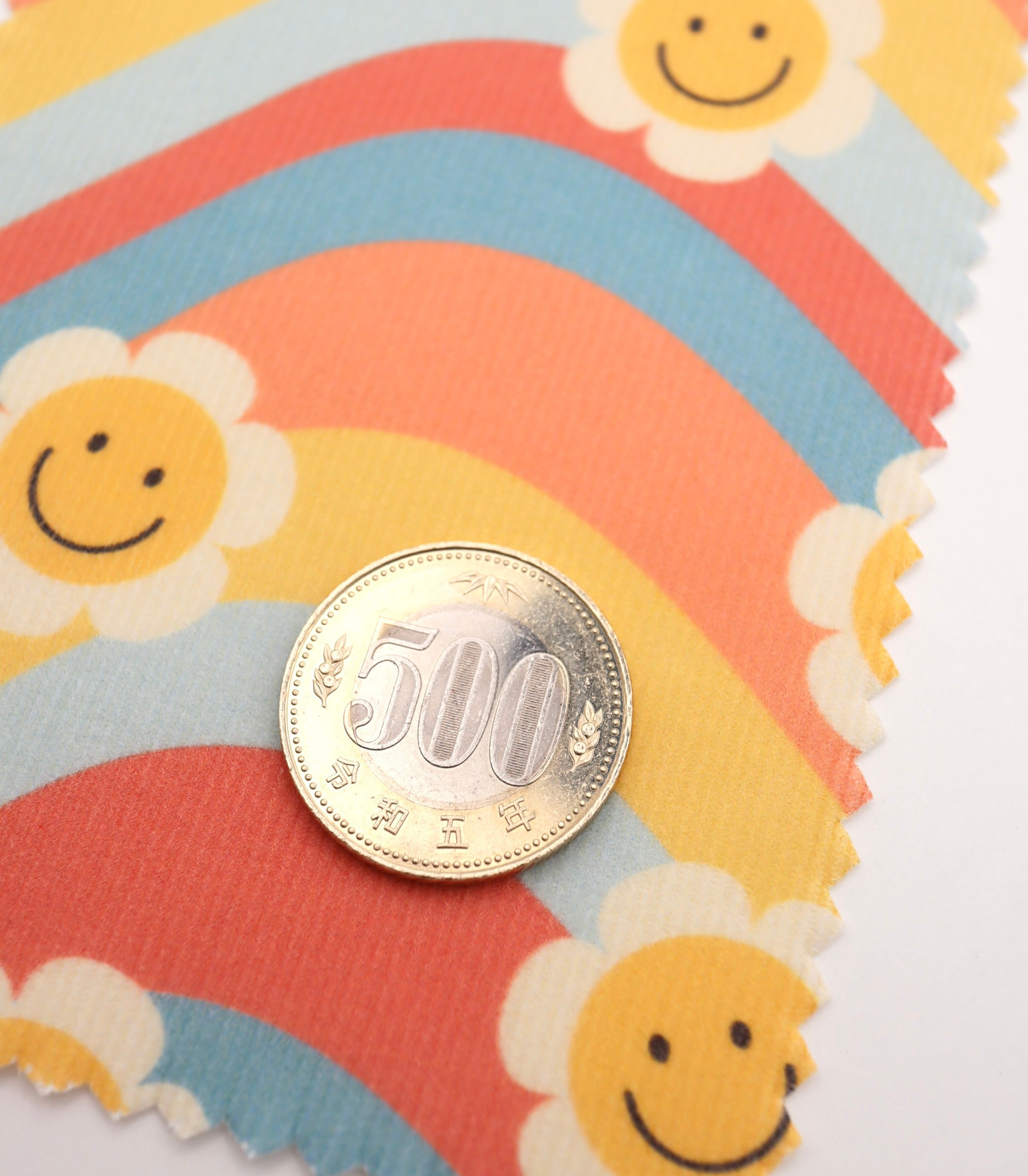 【25SS-119】レインボー×レトロフラワープリントコーデュロイ　/0.5ｙあたり=～880円