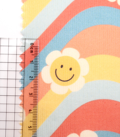 【25SS-119】レインボー×レトロフラワープリントコーデュロイ　/0.5ｙあたり=～880円