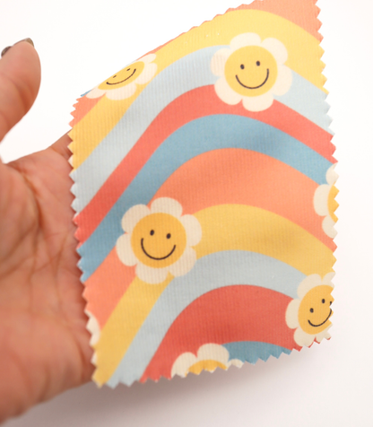 【25SS-119】レインボー×レトロフラワープリントコーデュロイ　/0.5ｙあたり=～880円