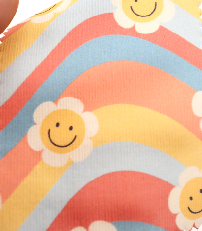 【25SS-119】レインボー×レトロフラワープリントコーデュロイ　/0.5ｙあたり=～880円