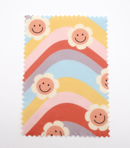 【25SS-119】レインボー×レトロフラワープリントコーデュロイ　/0.5ｙあたり=～880円