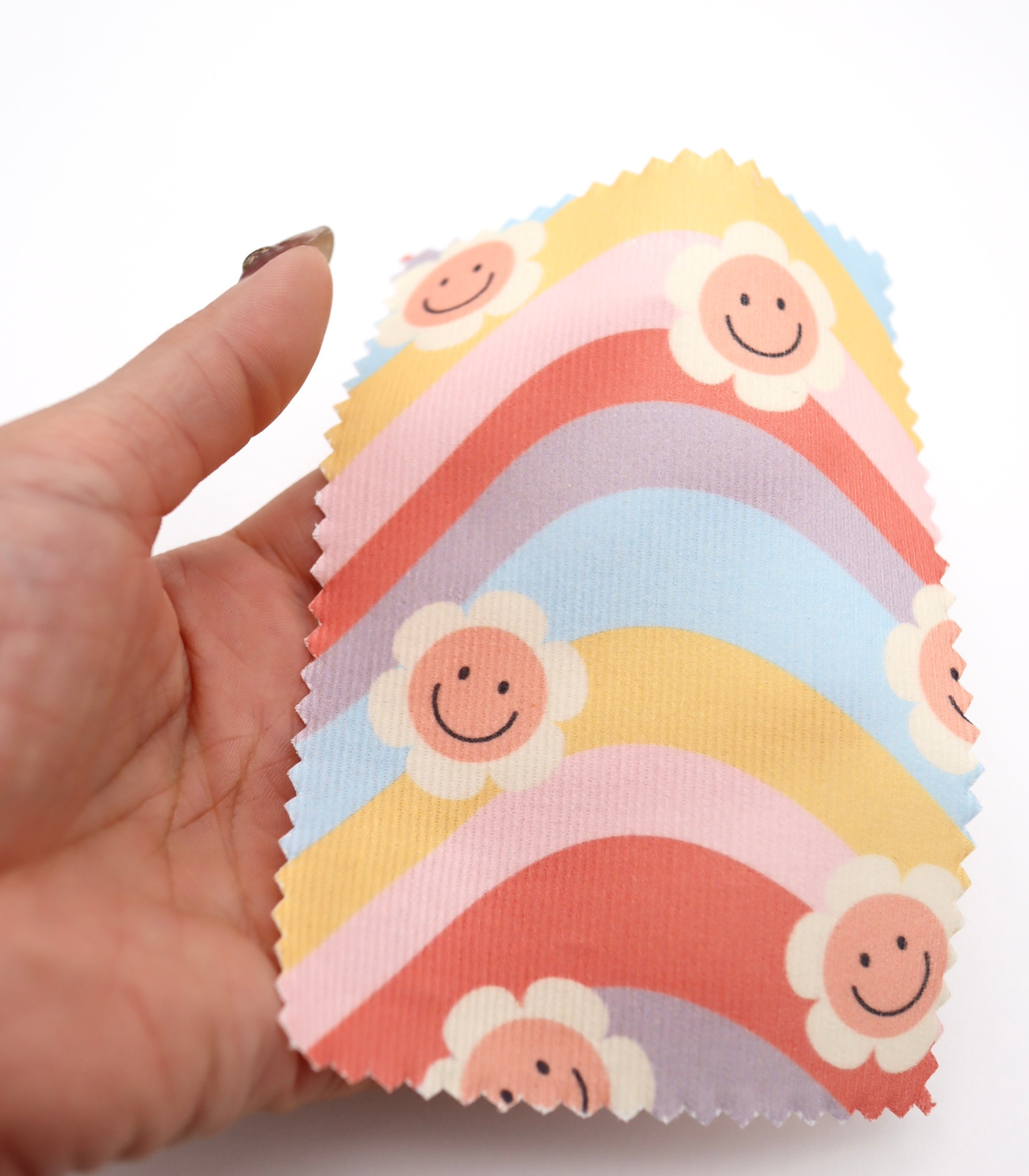 【25SS-119】レインボー×レトロフラワープリントコーデュロイ　/0.5ｙあたり=～880円