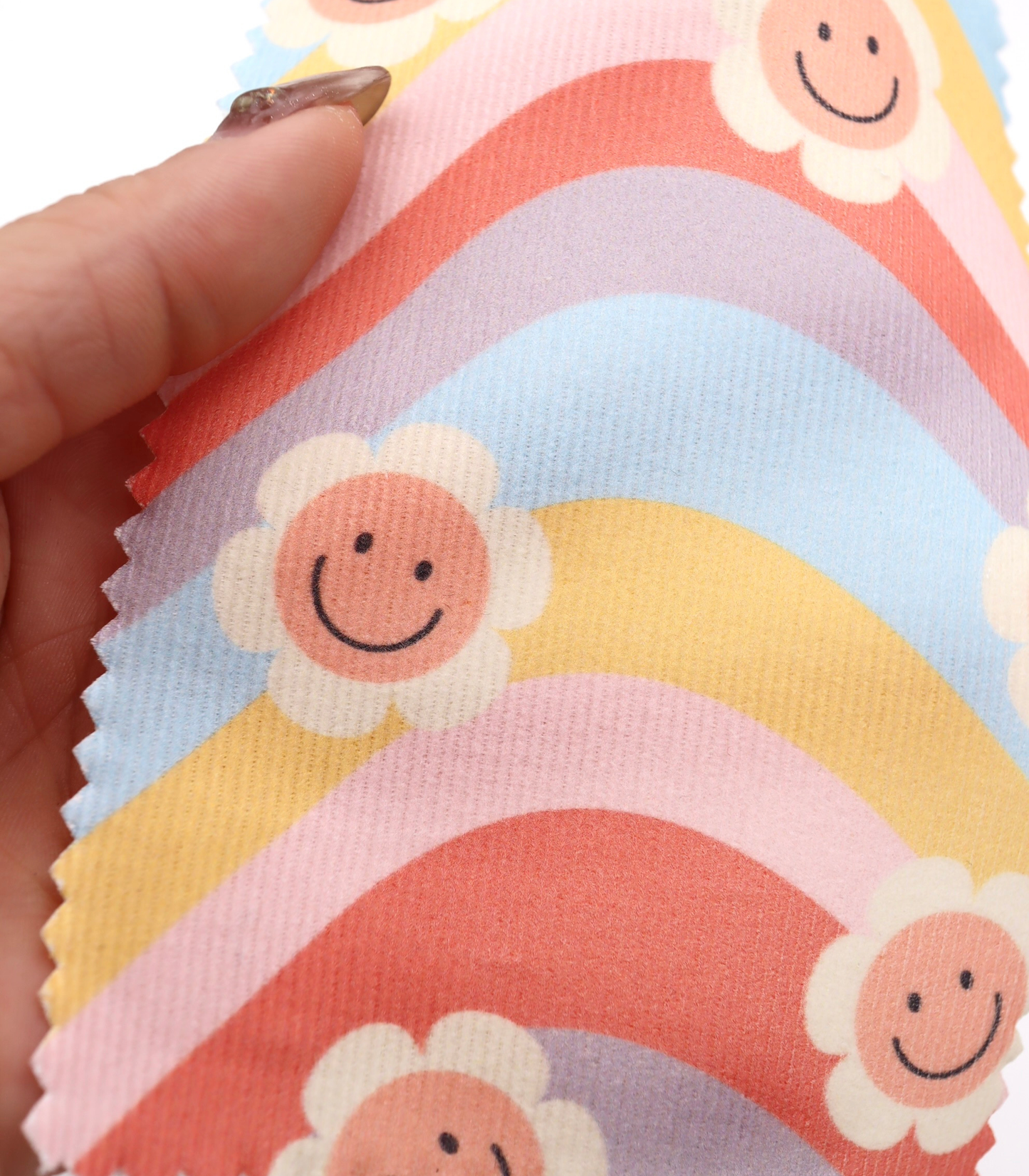 【25SS-119】レインボー×レトロフラワープリントコーデュロイ　/0.5ｙあたり=～880円