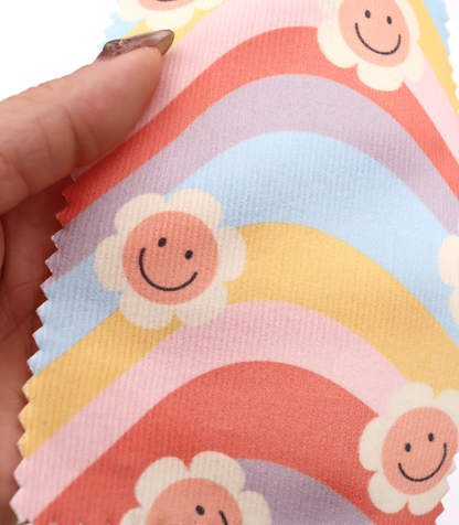 【25SS-119】レインボー×レトロフラワープリントコーデュロイ　/0.5ｙあたり=～880円