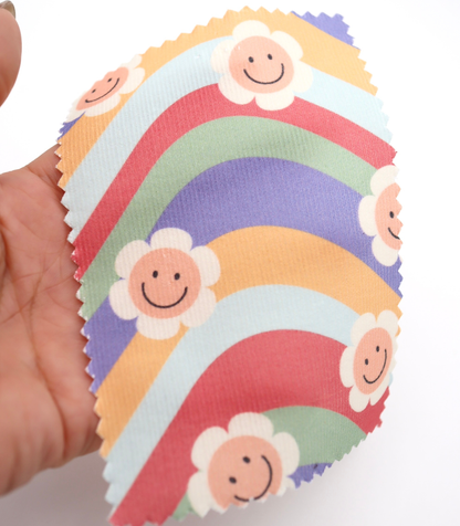 【25SS-119】レインボー×レトロフラワープリントコーデュロイ　/0.5ｙあたり=～880円