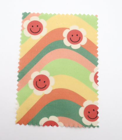 【25SS-119】レインボー×レトロフラワープリントコーデュロイ　/0.5ｙあたり=～880円