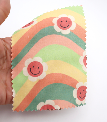 【25SS-119】レインボー×レトロフラワープリントコーデュロイ　/0.5ｙあたり=～880円