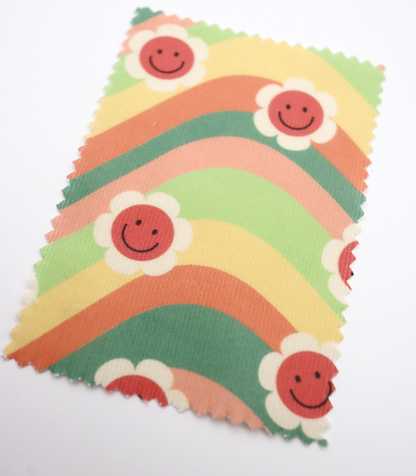 【25SS-119】レインボー×レトロフラワープリントコーデュロイ　/0.5ｙあたり=～880円