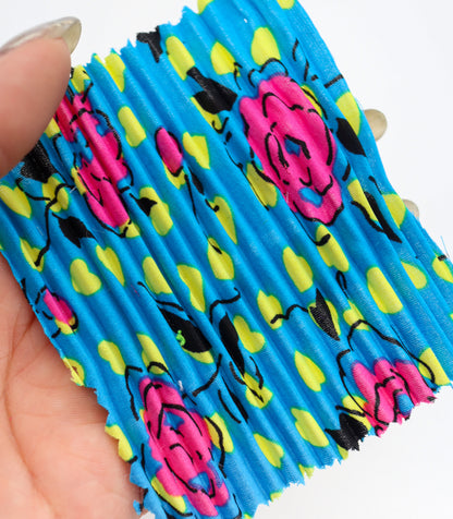 【25SS-309】ローズプリントプリーツ加工デシン　/0.5ｙあたり = ～820円