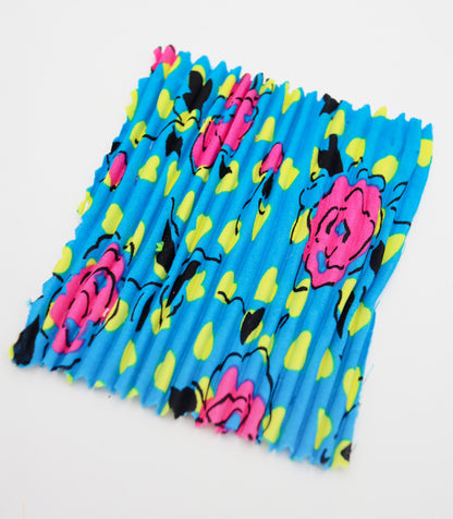 【25SS-309】ローズプリントプリーツ加工デシン　/0.5ｙあたり = ～820円