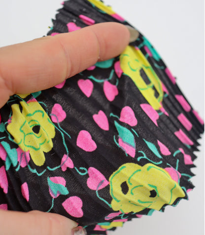 【25SS-309】ローズプリントプリーツ加工デシン　/0.5ｙあたり = ～820円