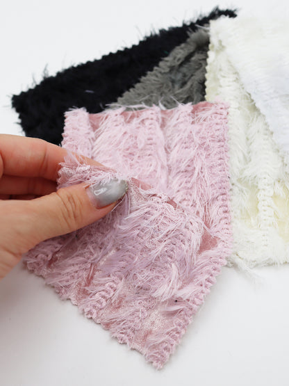 【25SS-168】ふわふわシャギーストライプベロアニット　/0.5ｙあたり = ～1315円