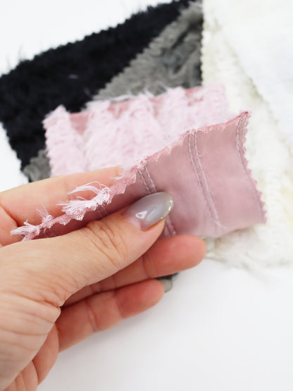 【25SS-168】ふわふわシャギーストライプベロアニット　/0.5ｙあたり = ～1315円