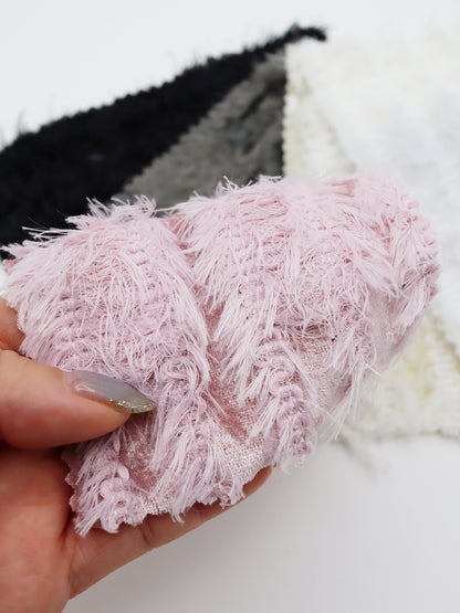 【25SS-168】ふわふわシャギーストライプベロアニット　/0.5ｙあたり = ～1315円