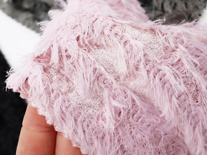 【25SS-168】ふわふわシャギーストライプベロアニット　/0.5ｙあたり = ～1315円