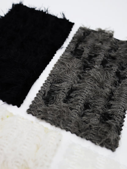 【25SS-168】ふわふわシャギーストライプベロアニット　/0.5ｙあたり = ～1315円