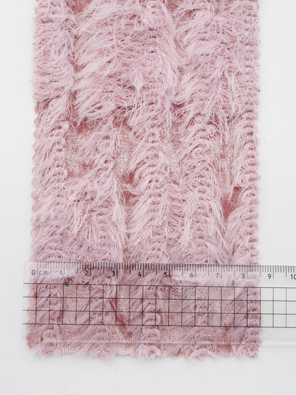 【25SS-168】ふわふわシャギーストライプベロアニット　/0.5ｙあたり = ～1315円