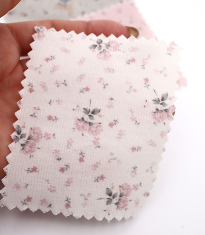 【25SS-117】小花柄プリントコーデュロイ　/0.5ｙあたり=～835円