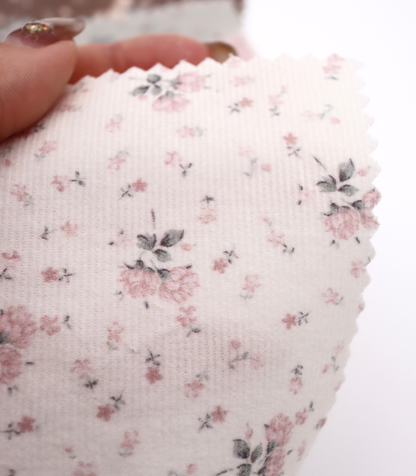 【25SS-117】小花柄プリントコーデュロイ　/0.5ｙあたり=～835円