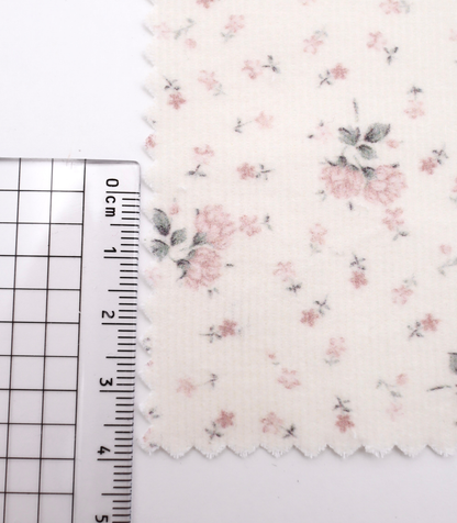 【25SS-117】小花柄プリントコーデュロイ　/0.5ｙあたり=～835円
