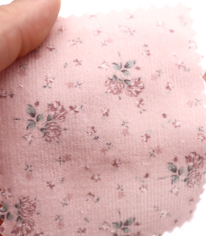 【25SS-117】小花柄プリントコーデュロイ　/0.5ｙあたり=～835円