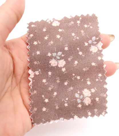 【25SS-117】小花柄プリントコーデュロイ　/0.5ｙあたり=～835円