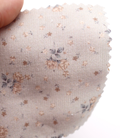 【25SS-117】小花柄プリントコーデュロイ　/0.5ｙあたり=～835円
