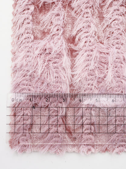 【25SS-168】ふわふわシャギーストライプベロアニット　/0.5ｙあたり = ～1315円