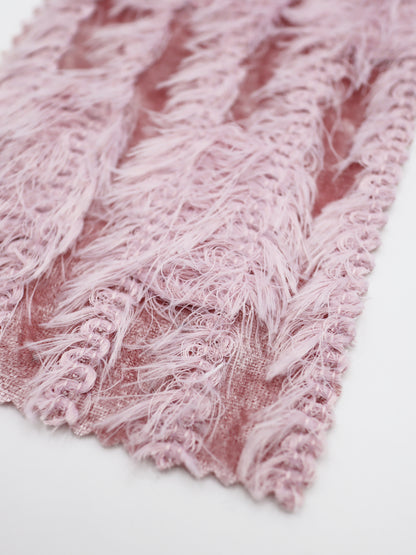 【25SS-168】ふわふわシャギーストライプベロアニット　/0.5ｙあたり = ～1315円